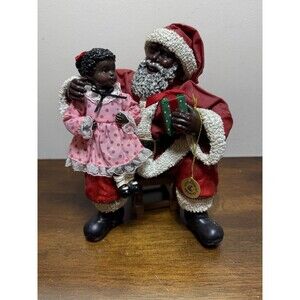 Dept 56 Possible Dreams Clothtique African American Santa & Girl Child On Lap